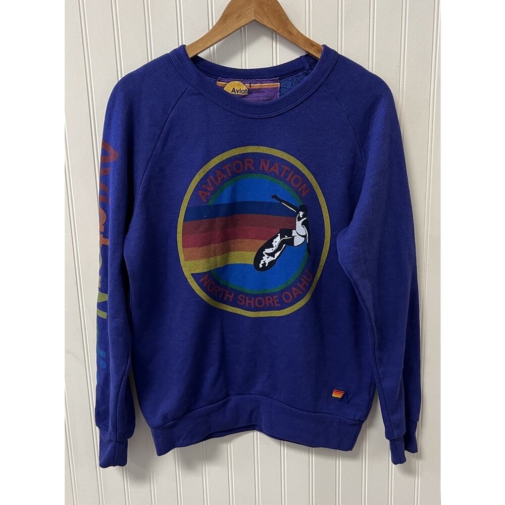 NWOT Aviator Nation North Shore Oahu Pull Over Sweatshirt Size Large